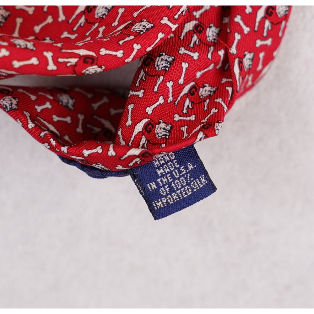 Vineyard Vines Necktie Red University of Georgia Bulldogs Silk Mascot Print Tie - Picture 7 of 9